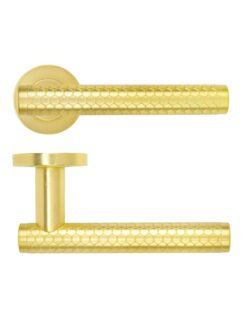 Favo Lever On Round Rose Satin Brass