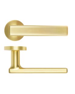 Frigo Lever On Round Rose Satin Brass