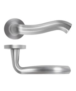 Rococo Lever On Round Rose Satin Chrome