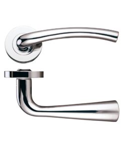 Assisi lever on round rose Polished Nickel