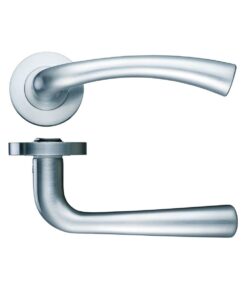 Florence lever on round rose Satin Nickel