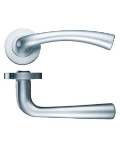 Florence lever on round rose Satin Nickel