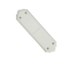 Heritage Brass Shaped Porcelain Fingerplate (280mm x 77mm), Plain White