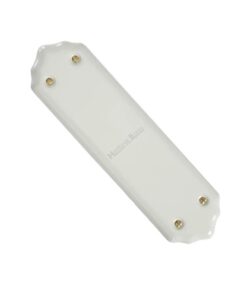 Heritage Brass Shaped Porcelain Fingerplate (280mm x 77mm), Plain White