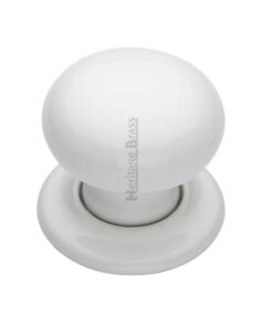 Heritage Brass White Porcelain Mortice Door Knobs, Porcelain Rose  (sold in pairs)