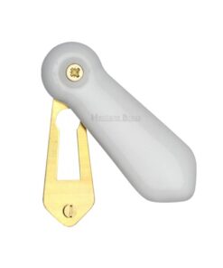 Heritage Brass Oval Covered Standard Key Escutcheon, Plain White Porcelain