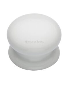 Heritage Brass Porcelain Cupboard Knobs (32mm Or 38mm), Plain White