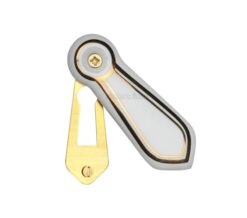 Heritage Brass Oval Covered Standard Key Escutcheon, White & Gold Line Porcelain