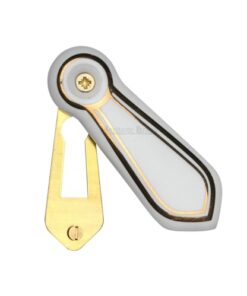 Heritage Brass Oval Covered Standard Key Escutcheon, White & Gold Line Porcelain