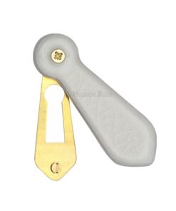 Heritage Brass Oval Covered Standard Key Escutcheon, White Crackle Porcelain