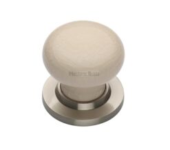 Heritage Brass Cream Crackle Porcelain Mortice Door Knobs, Satin Nickel Rose  (sold in pairs)