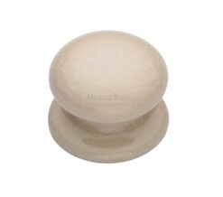 Heritage Brass Porcelain Cupboard Knobs (32mm Or 38mm), Cream Crackle