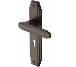 Heritage Brass Astoria Art Deco Style Door Handles, Matt Bronze (sold in pairs)