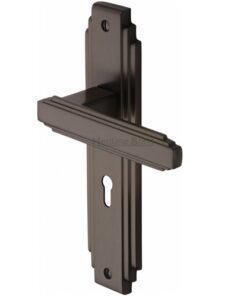 Heritage Brass Astoria Art Deco Style Door Handles, Matt Bronze (sold in pairs)