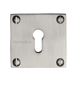 Heritage Brass Standard Square Slim Key Escutcheon, Satin Nickel
