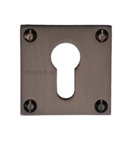 Heritage Brass Euro Profile Square Slim Key Escutcheon, Matt Bronze