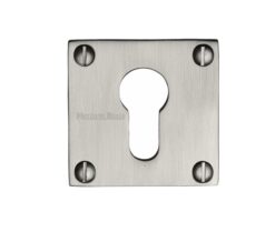 Heritage Brass Euro Profile Square Slim Key Escutcheon, Satin Nickel