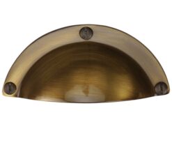 Heritage Brass Cabinet Drawer Pull Handle (86mm C/C), Antique Brass