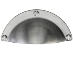 Heritage Brass Cabinet Drawer Pull Handle (86mm C/C), Satin Chrome