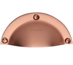 Heritage Brass Cabinet Drawer Pull Handle (86mm C/C), Satin Rose Gold