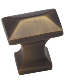 Heritage Brass Anvil Design Pyramid Cabinet Knob, Antique Brass