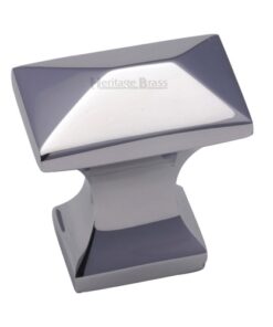 Heritage Brass Anvil Design Pyramid Cabinet Knob, Polished Chrome