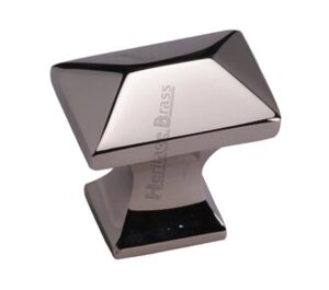 Heritage Brass Anvil Design Pyramid Cabinet Knob, Polished Nickel