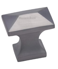 Heritage Brass Anvil Design Pyramid Cabinet Knob, Satin Chrome