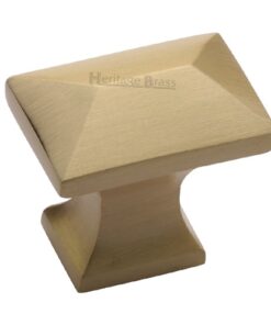 Heritage Brass Anvil Design Pyramid Cabinet Knob, Satin Brass
