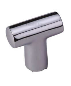 Heritage Brass T-Shaped Cabinet Knob, Polished Chrome