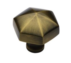 Heritage Brass Octagonal Cabinet Knob, Antique Brass