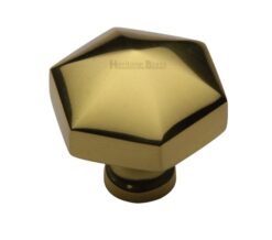 Heritage Brass Octagonal Cabinet Knob, Polished Brass