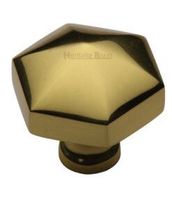 Heritage Brass Octagonal Cabinet Knob, Polished Brass