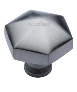 Heritage Brass Octagonal Cabinet Knob, Satin Chrome