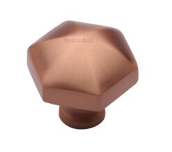 Heritage Brass Octagonal Cabinet Knob, Satin Rose Gold
