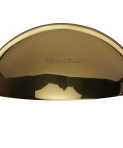 Heritage Brass Cabinet Drawer Pull Handle (57mm C/C), Polished Brass