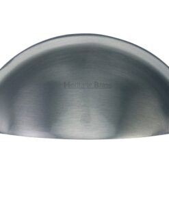 Heritage Brass Cabinet Drawer Pull Handle (57mm C/C), Satin Chrome