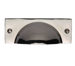 Heritage Brass Cabinet Drawer Pull Handle (112mm Length), Polished Nickel