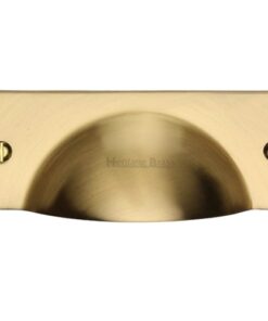 Heritage Brass Cabinet Drawer Pull Handle (112mm Length), Satin Brass