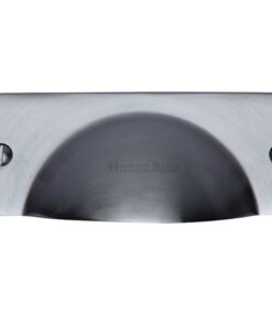 Heritage Brass Cabinet Drawer Pull Handle (112mm Length), Satin Chrome