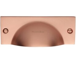 Heritage Brass Cabinet Drawer Pull Handle (112mm Length), Satin Rose Gold