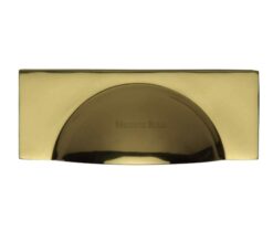 Heritage Brass Cabinet Drawer Pull Handle (57mm C/C), Polished Brass