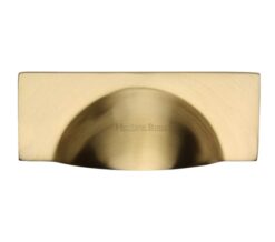 Heritage Brass Cabinet Drawer Pull Handle (57mm C/C), Satin Brass