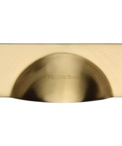 Heritage Brass Cabinet Drawer Pull Handle (57mm C/C), Satin Brass