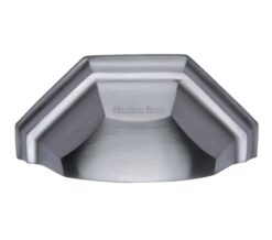 Heritage Brass Cabinet Drawer Pull Handle (89mm C/C), Satin Chrome