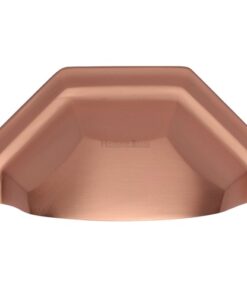 Heritage Brass Cabinet Drawer Pull Handle (89mm C/C), Satin Rose Gold