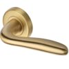 Heritage Brass Columbus Satin Brass Door Handles On Round Rose   (sold in pairs)