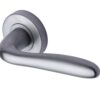 Heritage Brass Columbus Satin Chrome Door Handles On Round Rose   (sold in pairs)