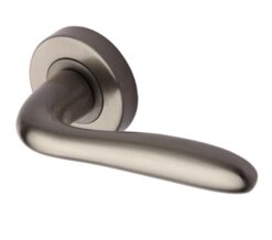 Heritage Brass Columbus Satin Nickel Handles On Round Rose   (sold in pairs)