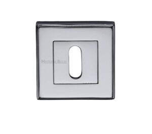 Heritage Brass Art Deco Standard Key Escutcheon, Polished Chrome